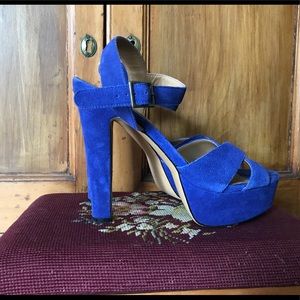 Steve Madden P-Jaece Suede Block Heel Platforms 10